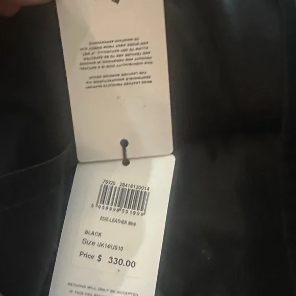 NWT Reiss Black Leather “Edie” Mini Skirt - Picture 2 of 14